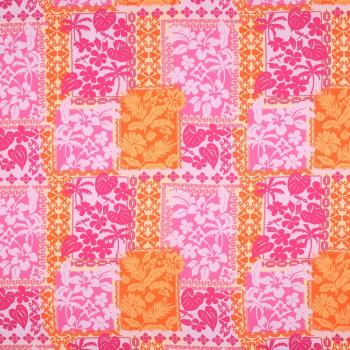 Viskose Lenzing Ecoveror Flowers Patchwork Fuchsia/Orange